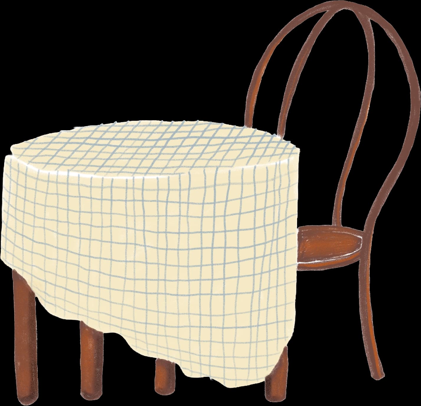 Mesa con mantel